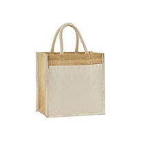 Cotton pocket natural starched jute midi tote
