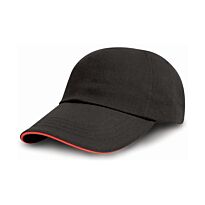 Brushed coton printers/embroiderers cap with sandwich peak