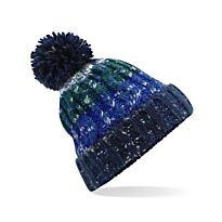 Corkscrew pom pom beanie