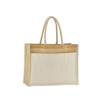 Cotton pocket natural starched jute shopper