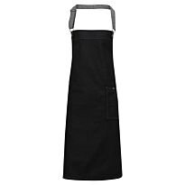 District waxed-look denim bib apron