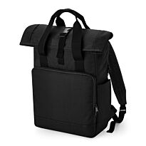 Recycled twin handle roll-top laptop backpack